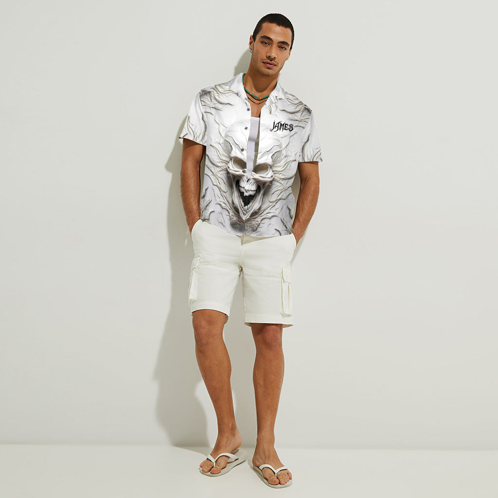 Black Skull - Personalized Skull Hawaiian Shirt