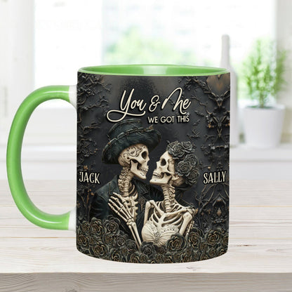 You & Me - Personalized Skull Accent Mug