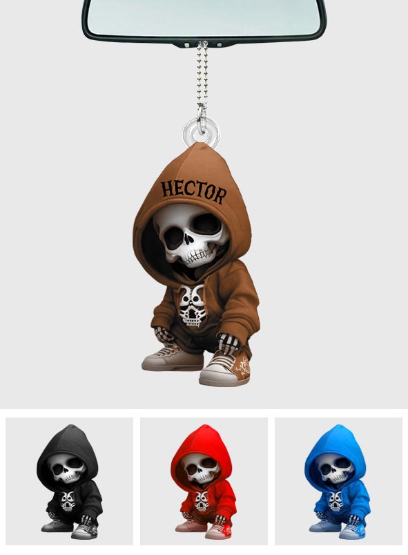 Stylish Skeleton - Personalized Skull Custom Shaped Car Ornament