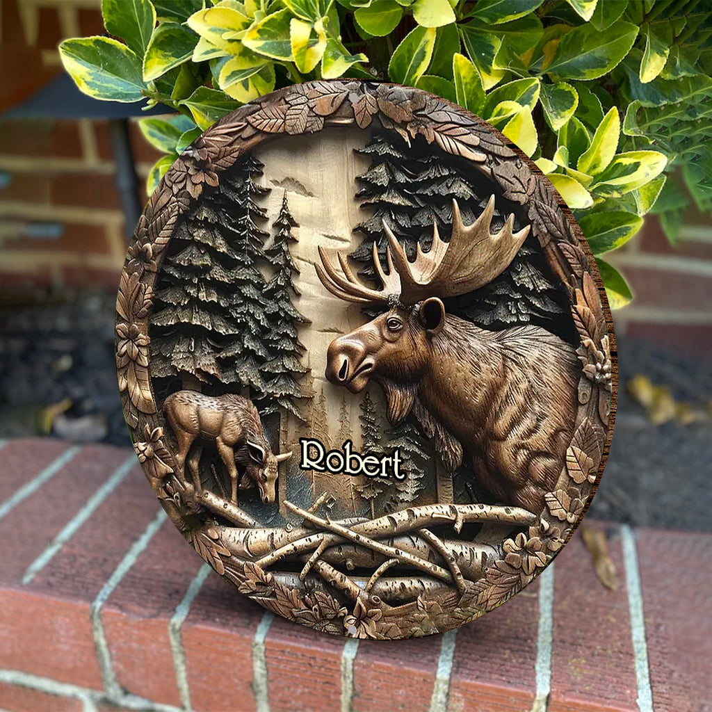 Love Hunting - Personalized Hunting Round Wood Sign