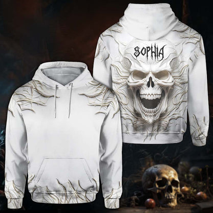 Beautiful White Skeleton - Personalized Skull All Over Shirt
