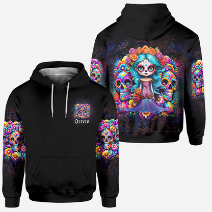 Cute Dolls La Catrina - Personalized Skull Hoodie and Leggings
