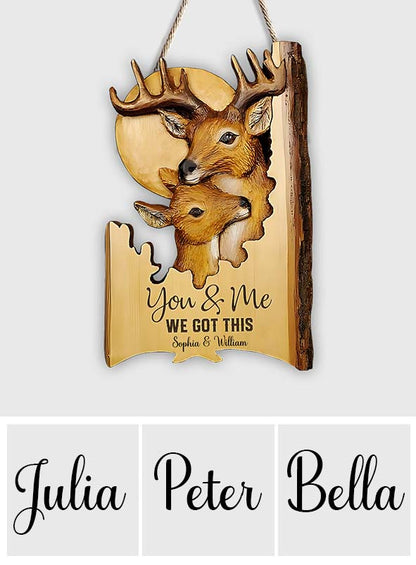 Buck And Doe - Personalized Hunting Custom Shaped Wood Sign