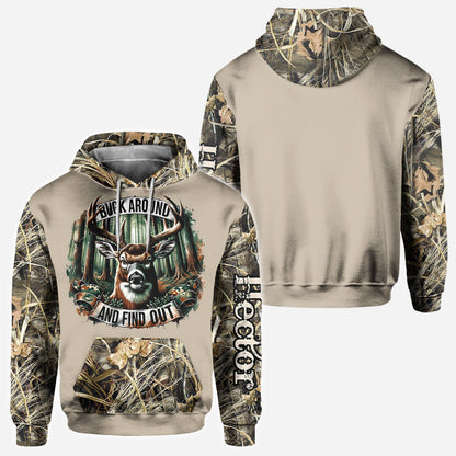 Buck Around And Find Out - Personalized Hunting All Over Shirt