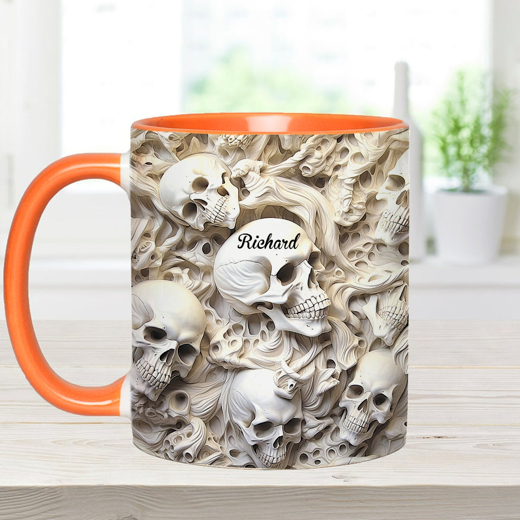 White Skull - Personalized Skull Accent Mug