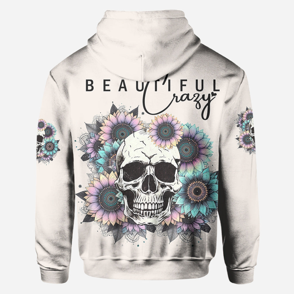 Beautiful Crazy - Personalized Skull All Over Shirt