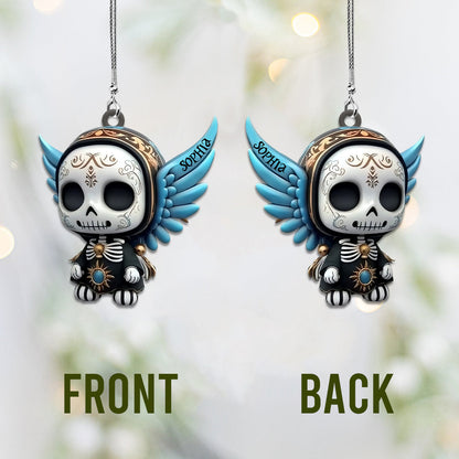Day Of The Dead, Día de Muertos - Personalized Skull Car Ornament