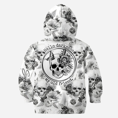 Pink Roses Skull - Personalized Skull Hoodie and Leggings