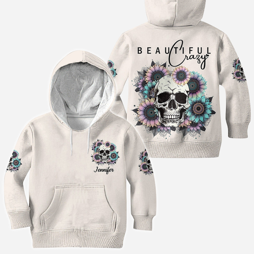 Beautiful Crazy - Personalized Skull All Over Shirt