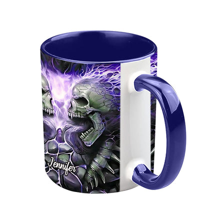 Evil Fire Skull - Personalized Skull Accent Mug