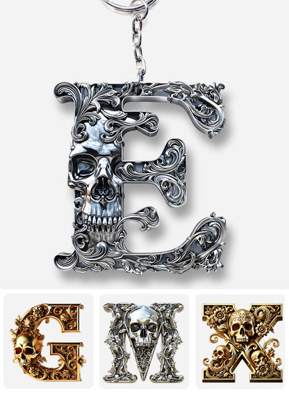 Skull Alphabet - Personalized Skull Keychain