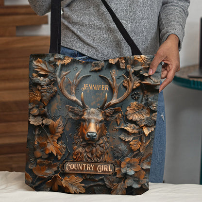 Country Girl - Personalized Hunting Tote Bag