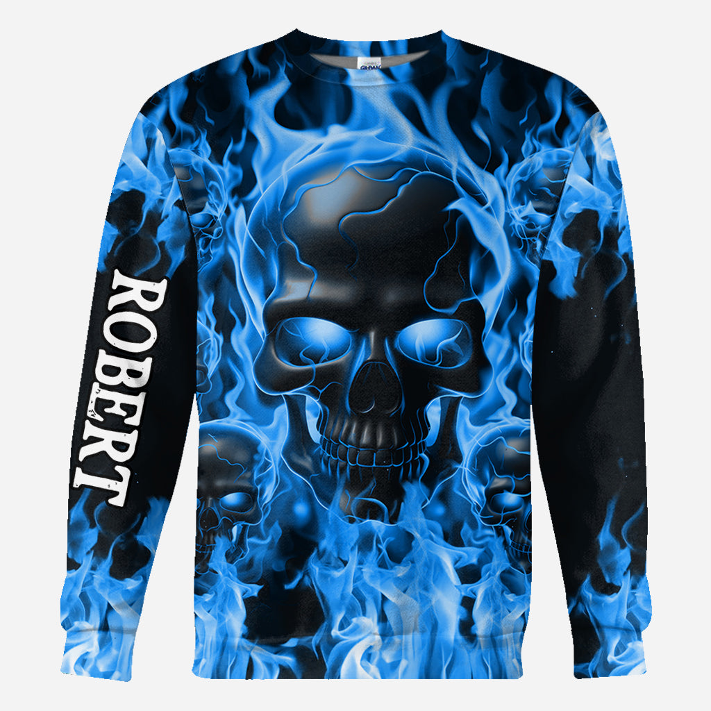 Melted Skull On Fire - Personalized Skull All Over Shirt