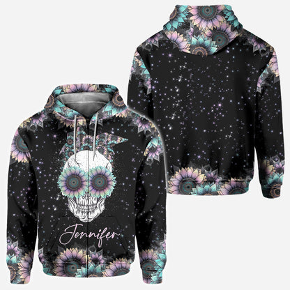Zero F Given Pink Blue Sunflower - Personalized Skull All Over Shirt