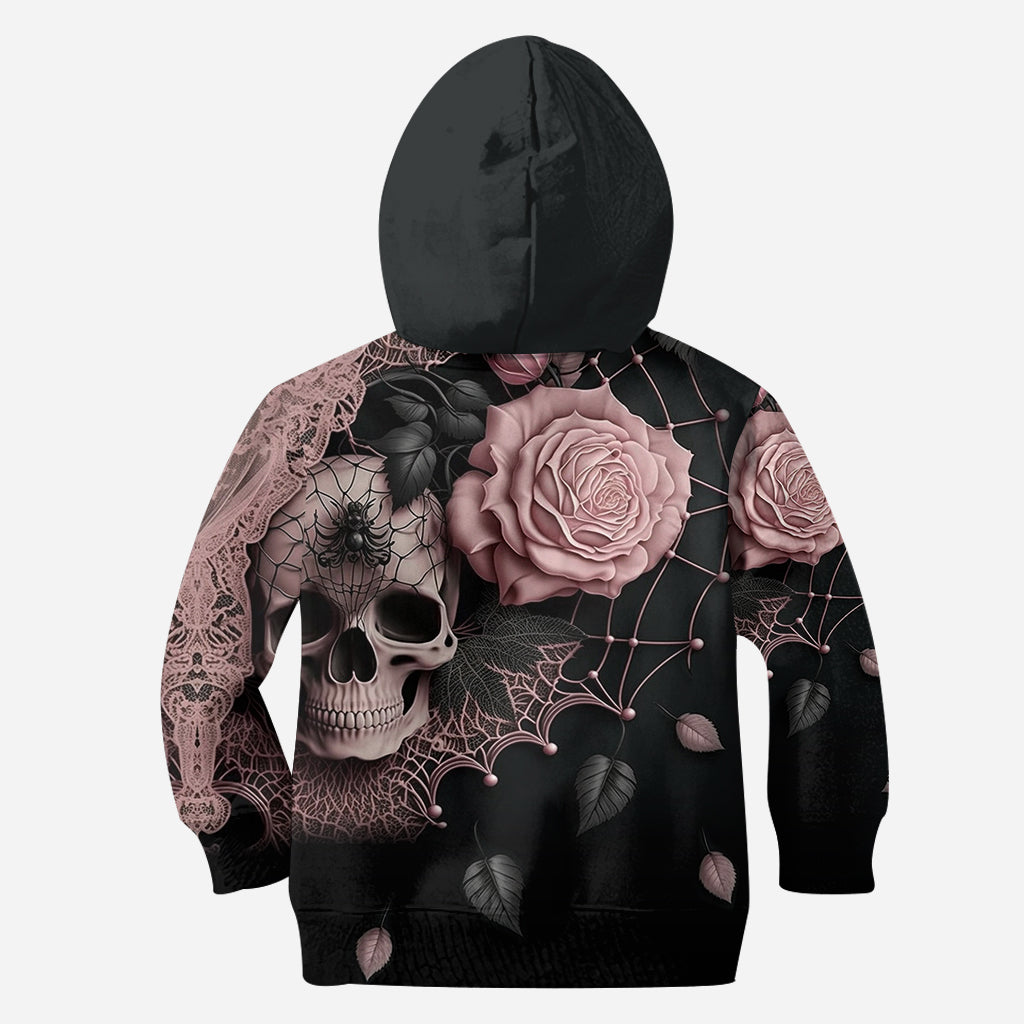 Roses And Skull - Personalized Skull Hoodie and Leggings