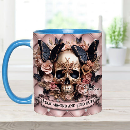 Beautiful Pink Skull - Personalized Skull Accent Mug