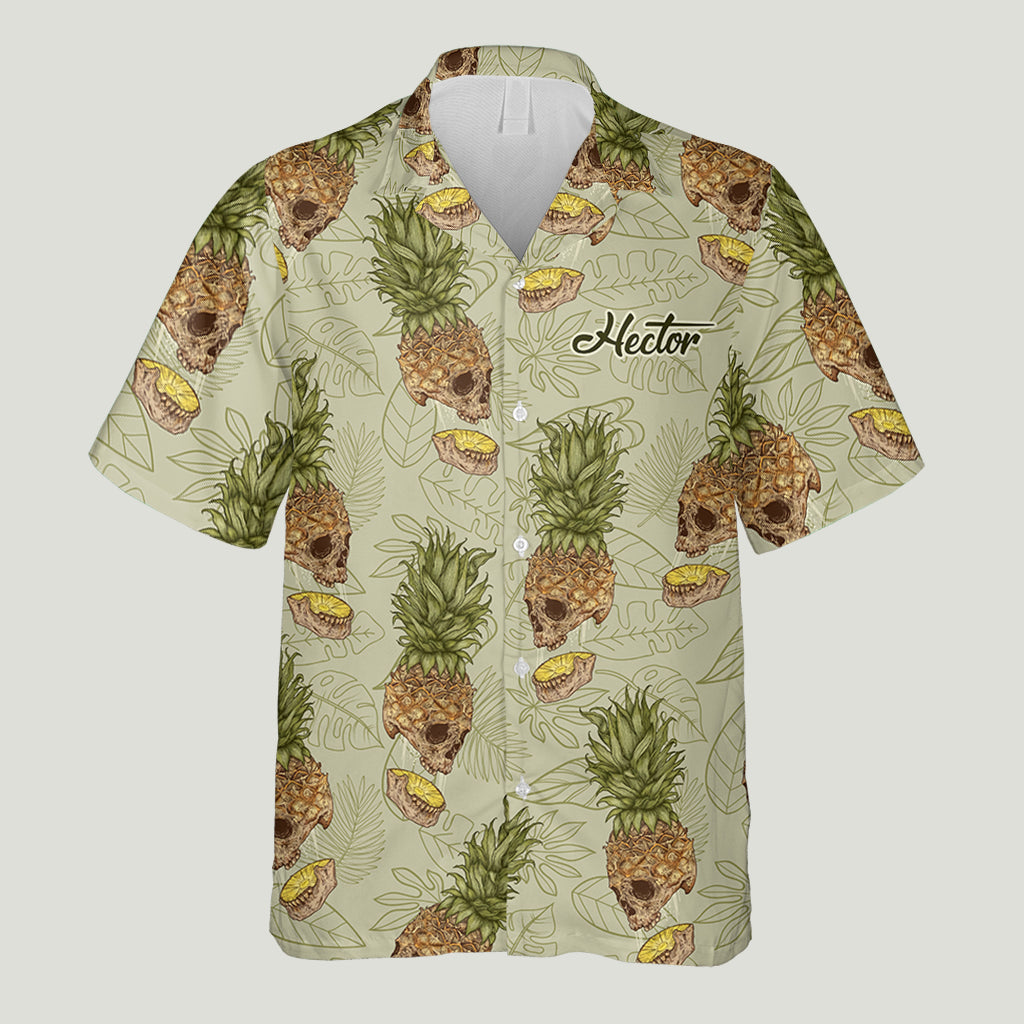 Funny Pineapple Skull - Personalized Skull Hawaiian Shirt