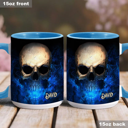 Ice And Fire - Personalized Skull Accent Mug