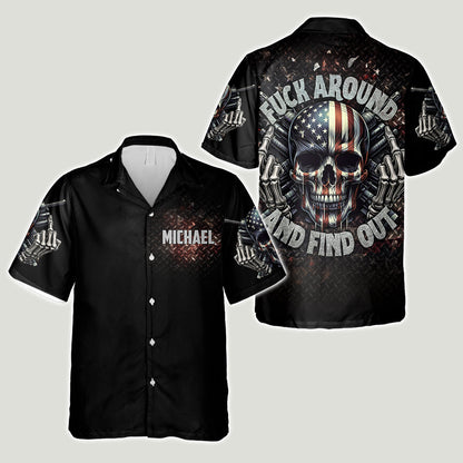 F*cking Aroud - Personalized Skull Hawaiian Shirt