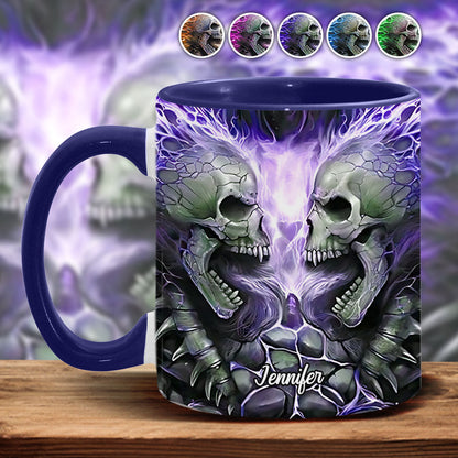 Evil Fire Skull - Personalized Skull Accent Mug