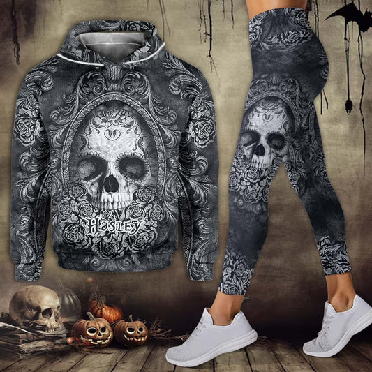 Floral Skull - Personalized Skull Hoodie and Leggings