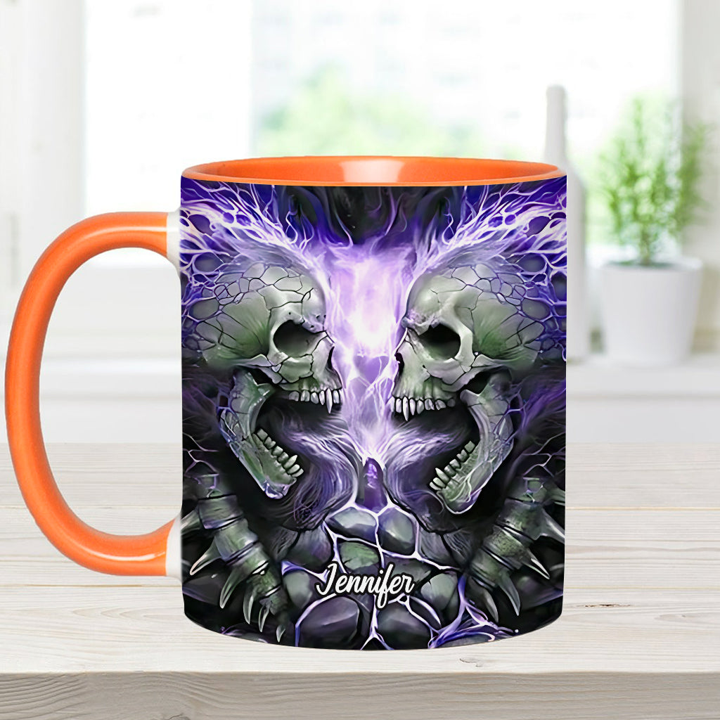 Evil Fire Skull - Personalized Skull Accent Mug