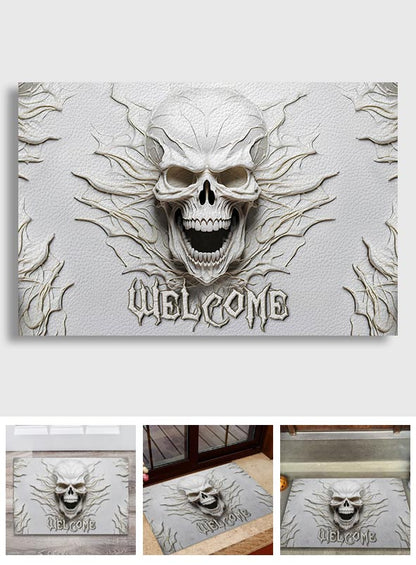 Welcome White Skull - Skull Doormat