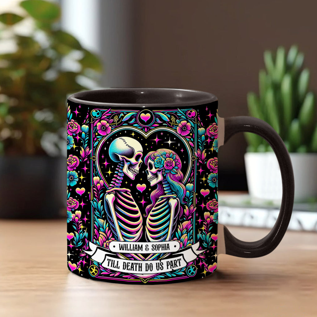 Till Death Do Us Apart - Personalized Skull Accent Mug