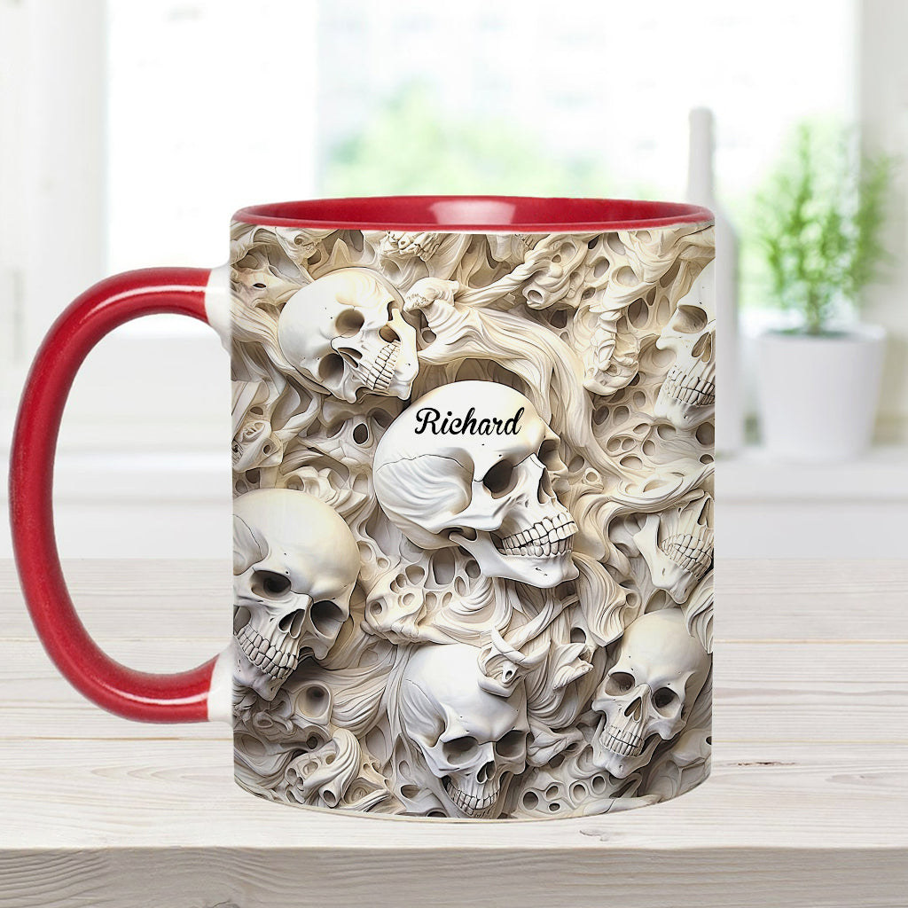 White Skull - Personalized Skull Accent Mug