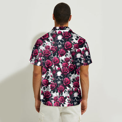Rose Skull Summer - Personalized Skull Hawaiian Shirt