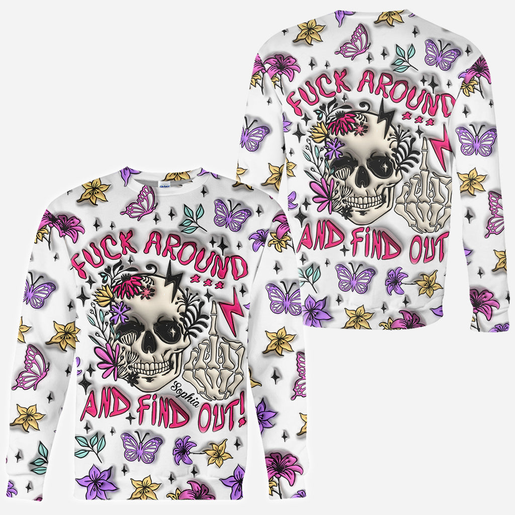 Fuck Around & Find Out - Personalized Skull All Over Shirt