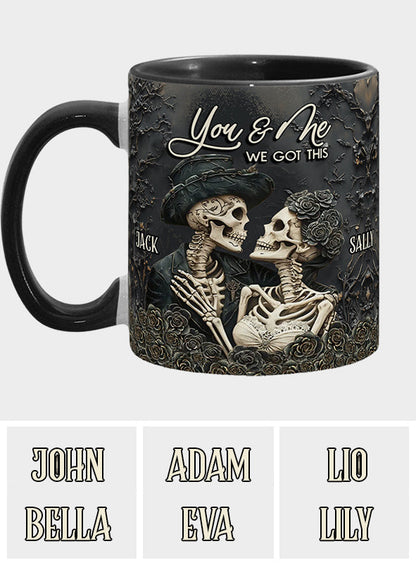 You & Me - Personalized Skull Accent Mug