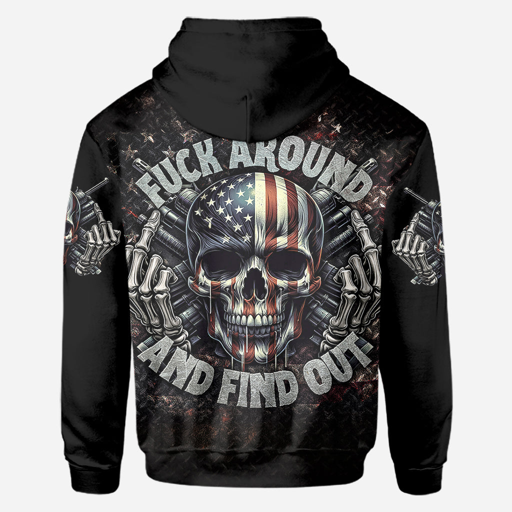 American Flag Skeleton - Personalized Skull All Over Shirt