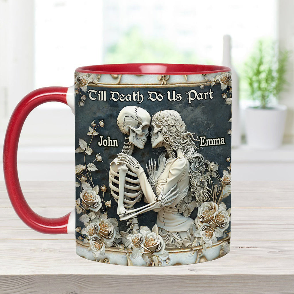 Till Death Do Us Part - Personalized Skull Accent Mug