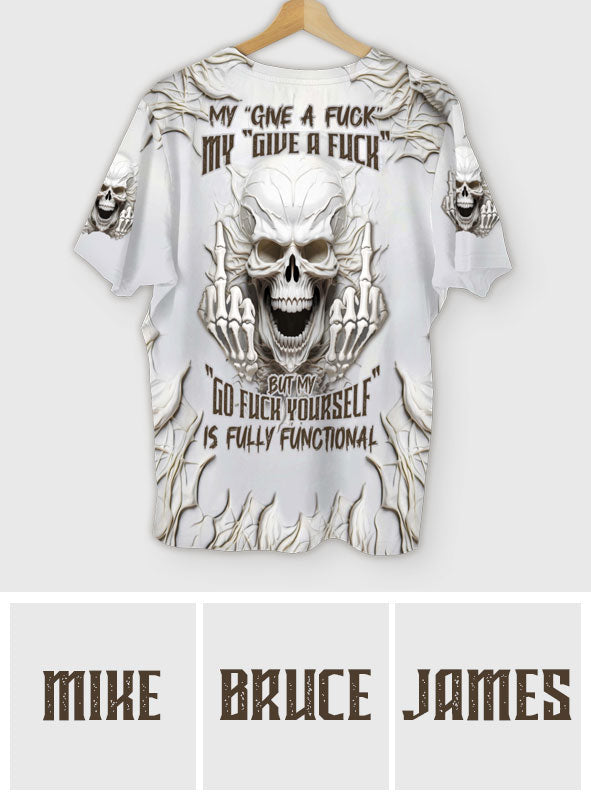 Sarcasm White Skull - Personalized Skull All Over Shirt