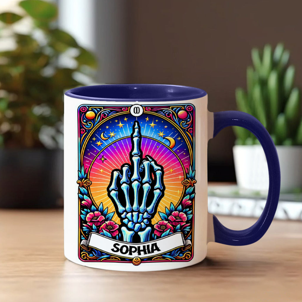 Fck Around And Find Out - Personalized Skull Accent Mug