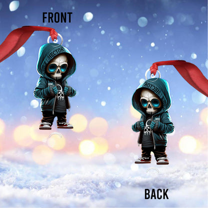 Stylish Skeleton - Personalized Skull Custom Shaped Ornament