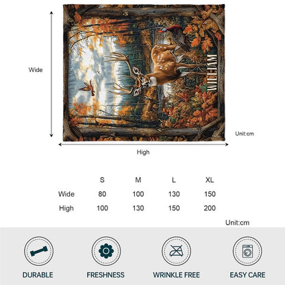 Vintage Hunting Forest - Personalized Hunting Blanket