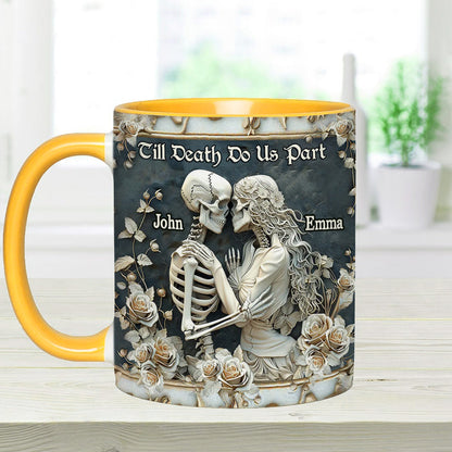 Till Death Do Us Part - Personalized Skull Accent Mug