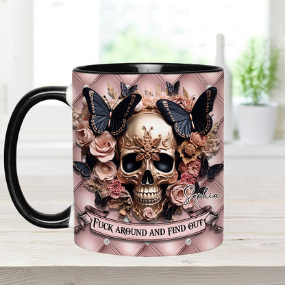 Beautiful Pink Skull - Personalized Skull Accent Mug