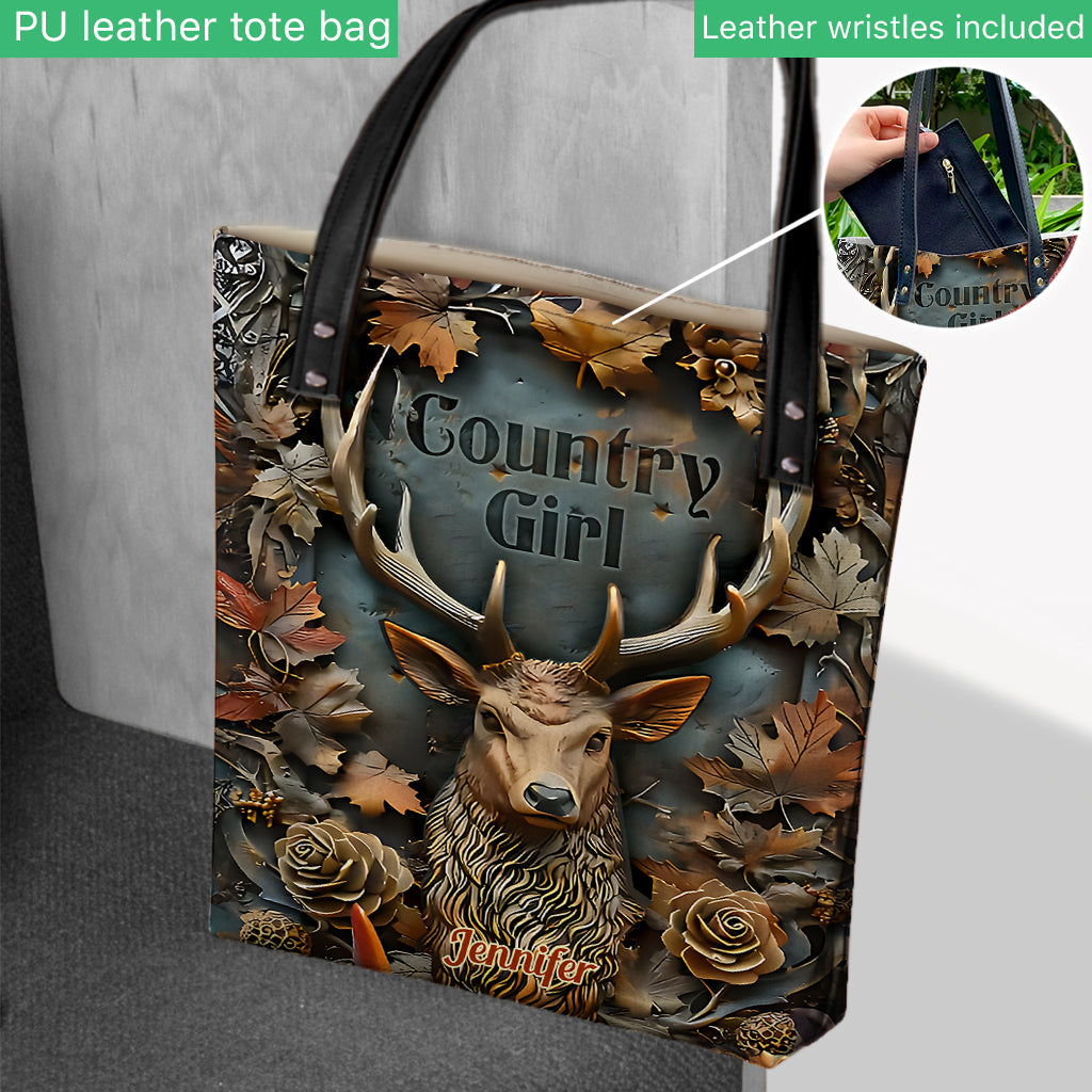 Country Girl - Personalized Hunting Tote Bag