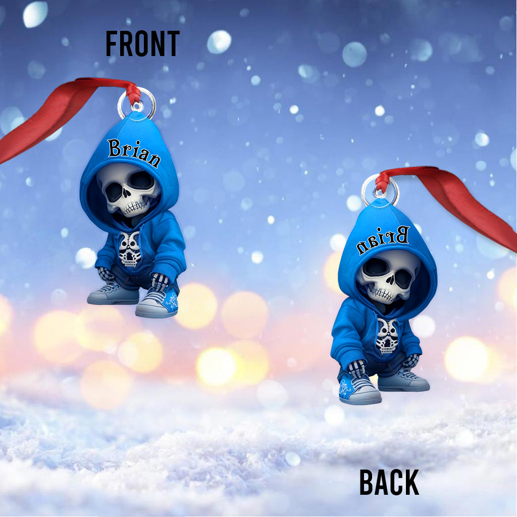 Stylish Skeleton - Personalized Skull Custom Shaped Ornament