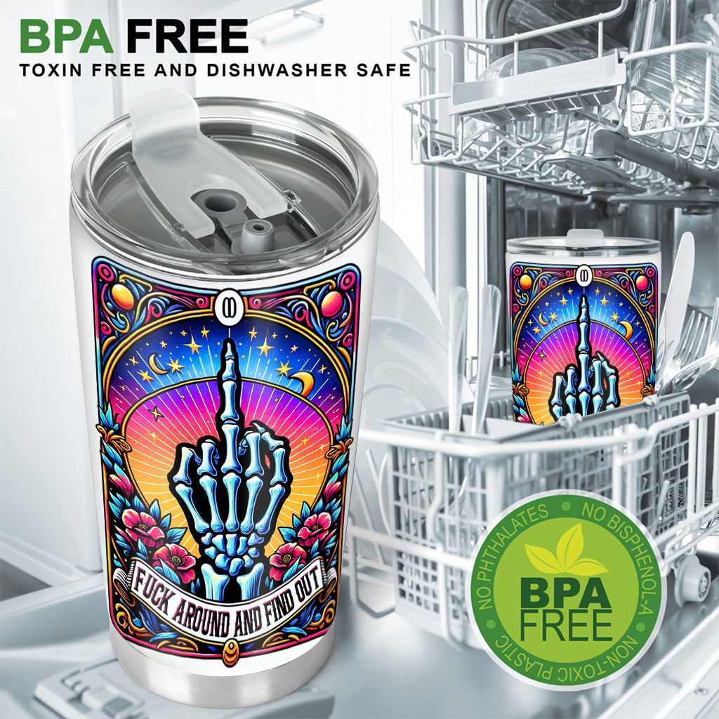 The Zero Of Fcks Funny Tarot Card - Personalized Skull Tumbler