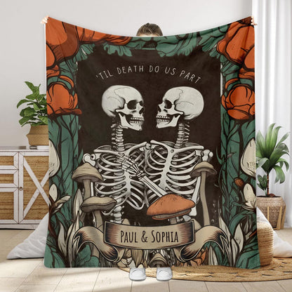 Till Death Do Us Part - Personalized Skull Blanket