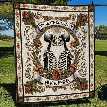 Till Death Do Us Part - Personalized Skull Blanket