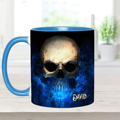 Ice And Fire - Personalized Skull Accent Mug