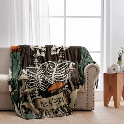 Till Death Do Us Part - Personalized Skull Blanket