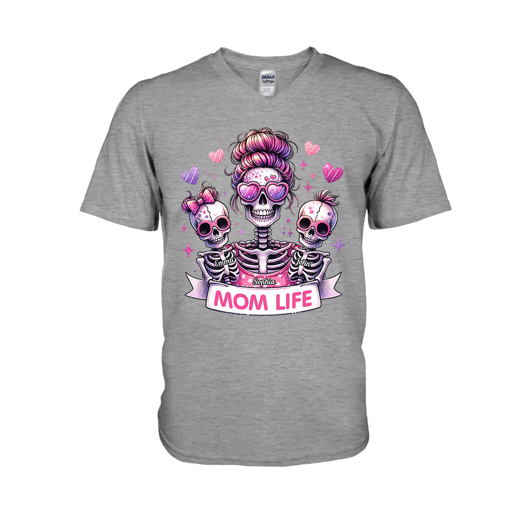 Mom Life - Personalized Skull T-shirt And Hoodie