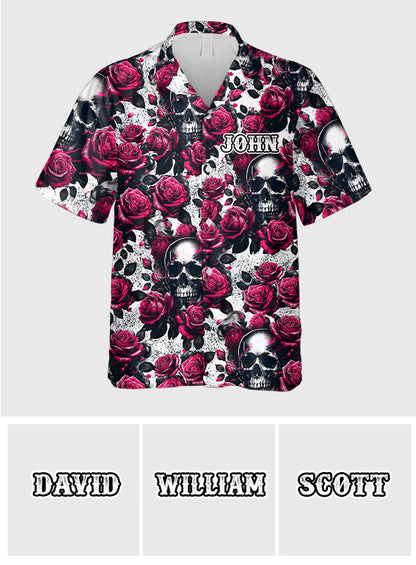 Rose Skull Summer - Personalized Skull Hawaiian Shirt
