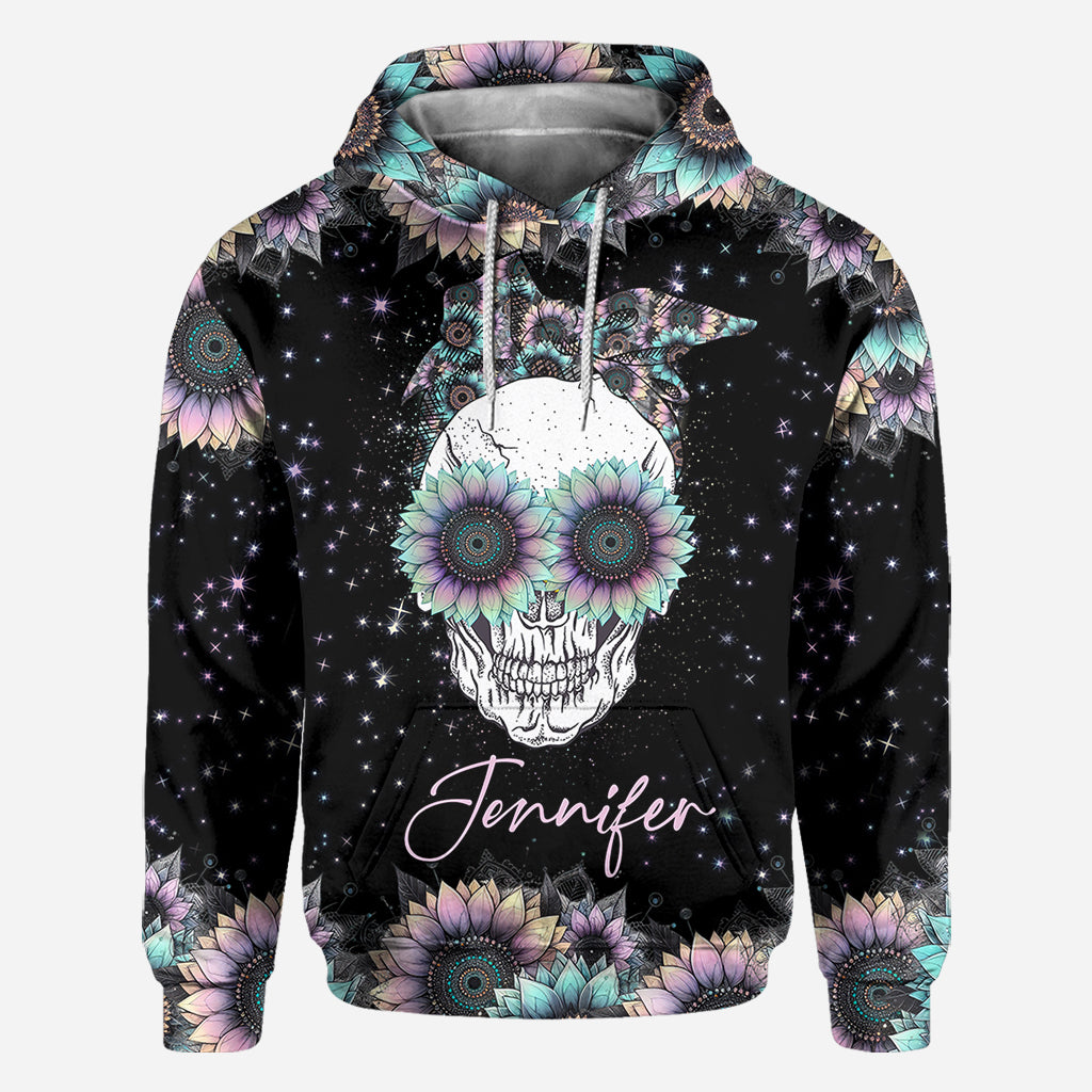 Zero F Given Pink Blue Sunflower - Personalized Skull All Over Shirt